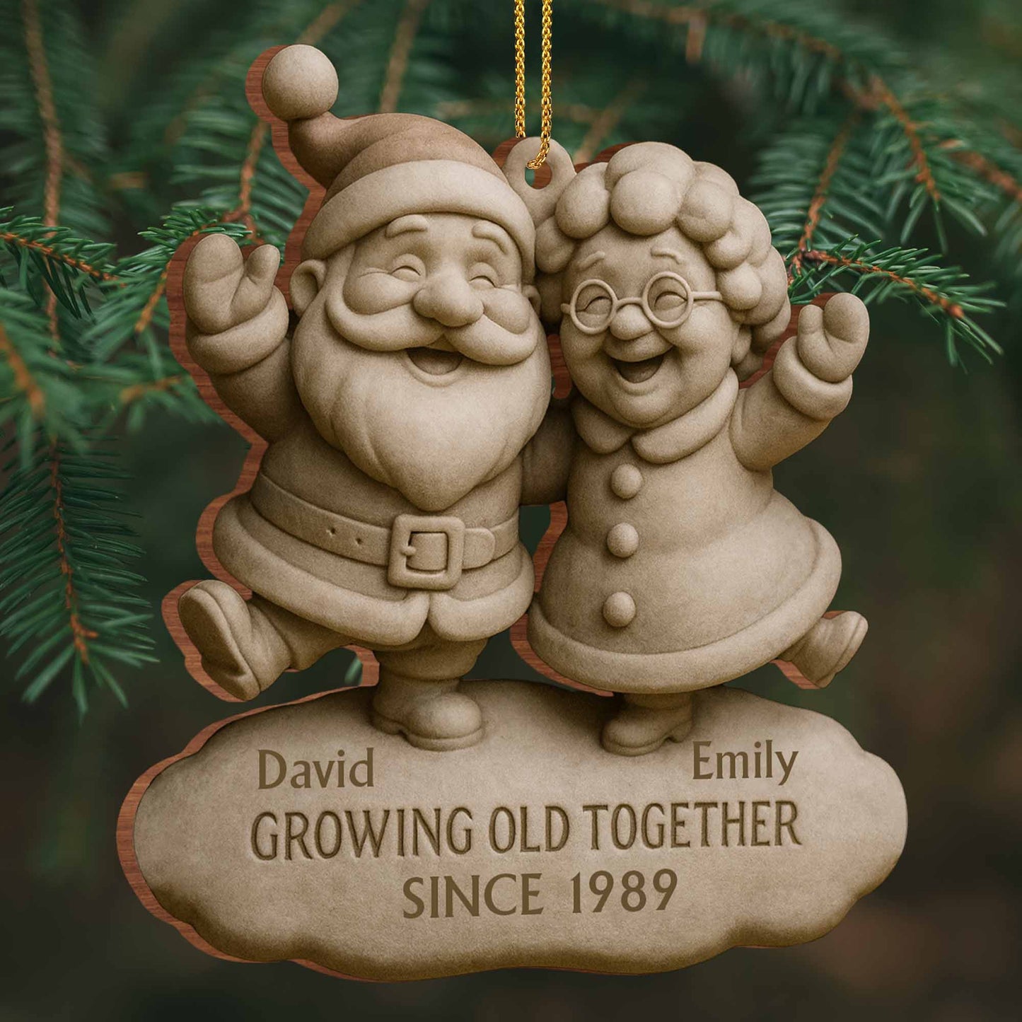 Growing Old Together Santa And Mrs. Claus Ornament