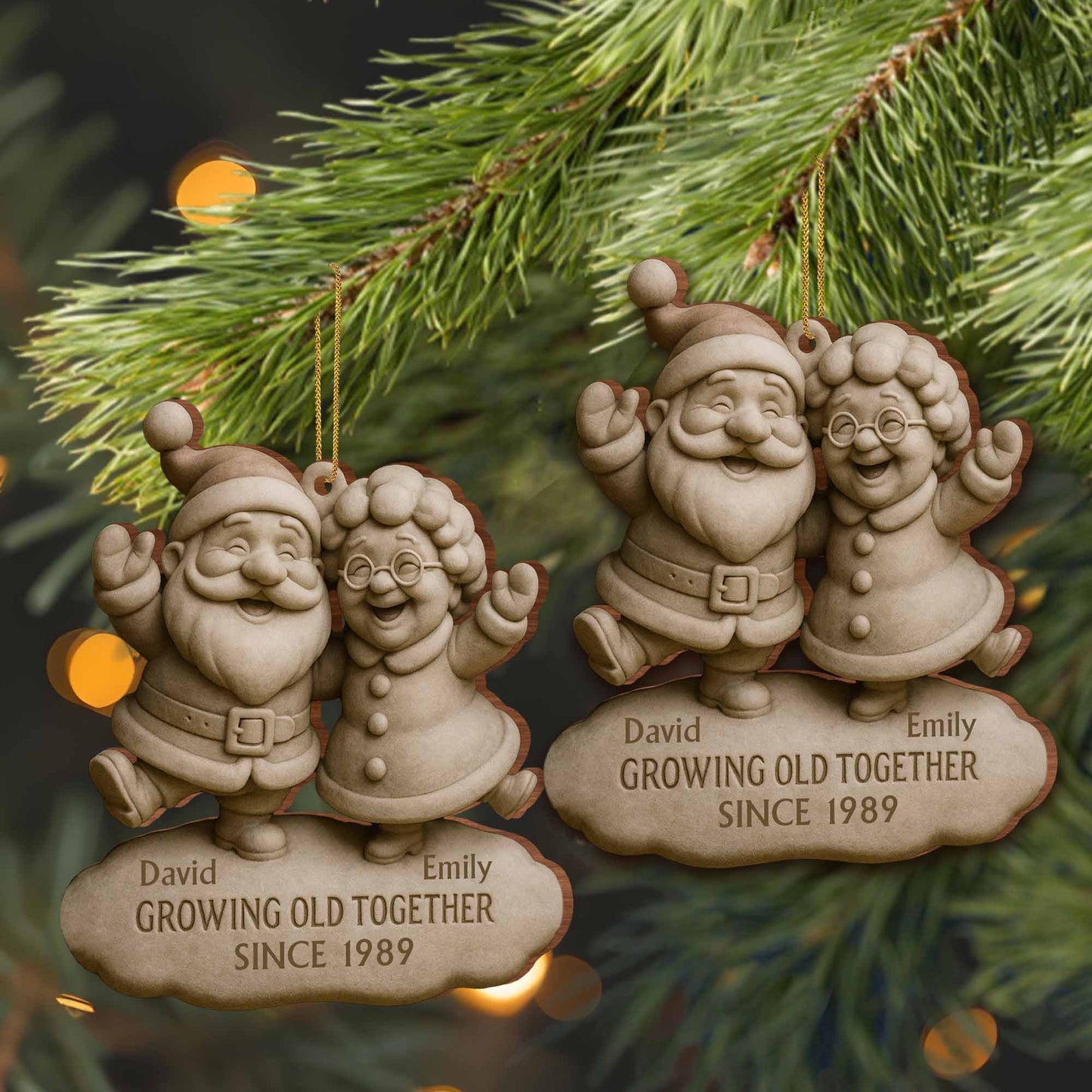 Growing Old Together Santa And Mrs. Claus Ornament