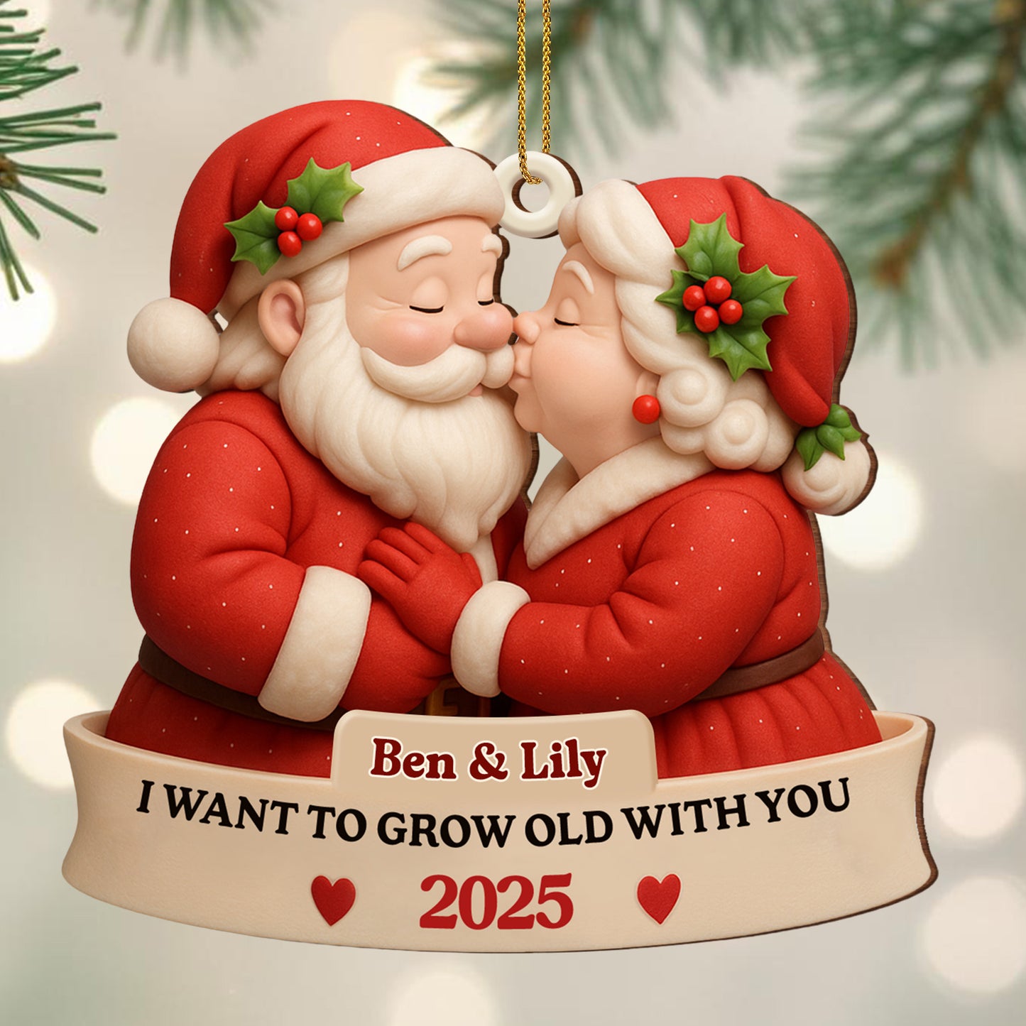 I Want To Grow Old With You Santa Claus Heart