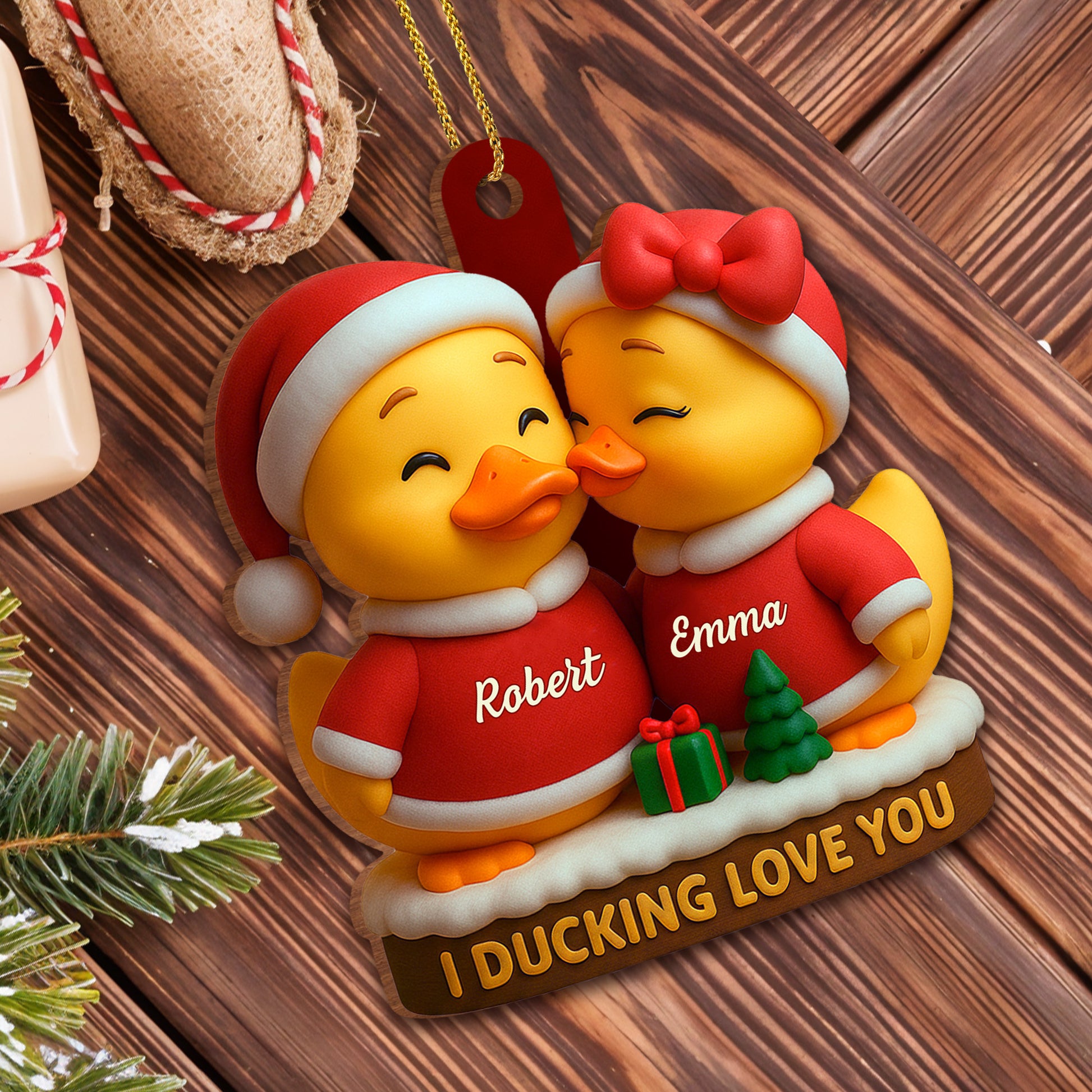 I Ducking Love You Featuring Cute Christmas Ducks