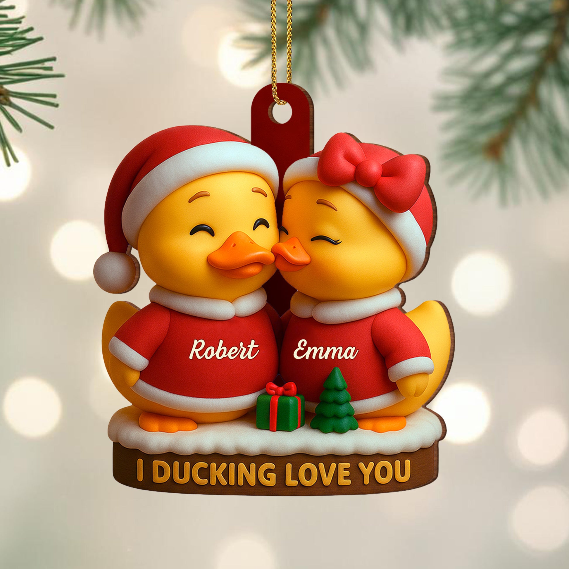 I Ducking Love You Featuring Cute Christmas Ducks