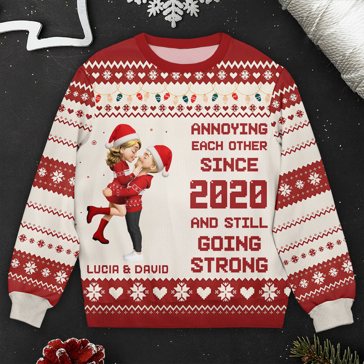 Annoying Each Other Since, Santa Hats, Christmas Patterns