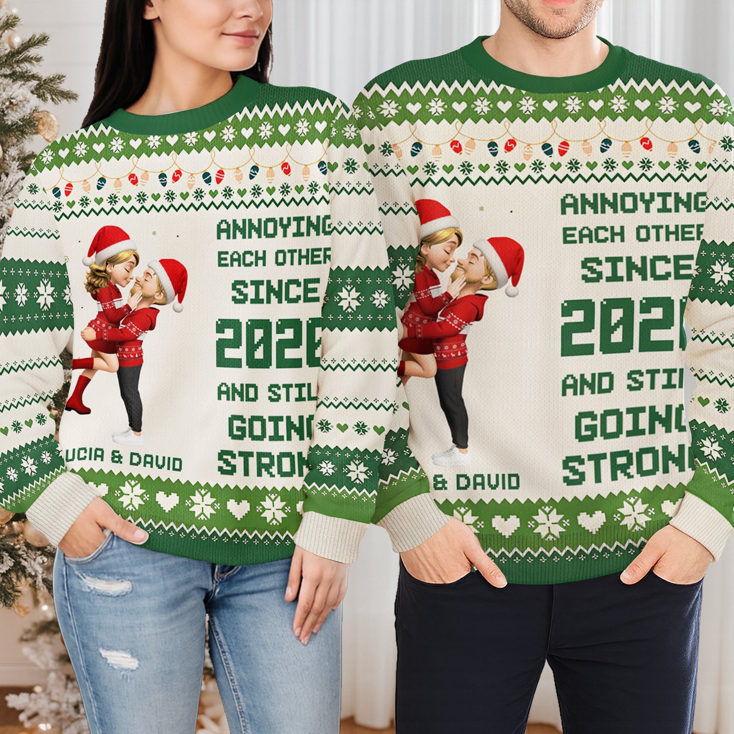 Annoying Each Other Since, Santa Hats, Christmas Patterns