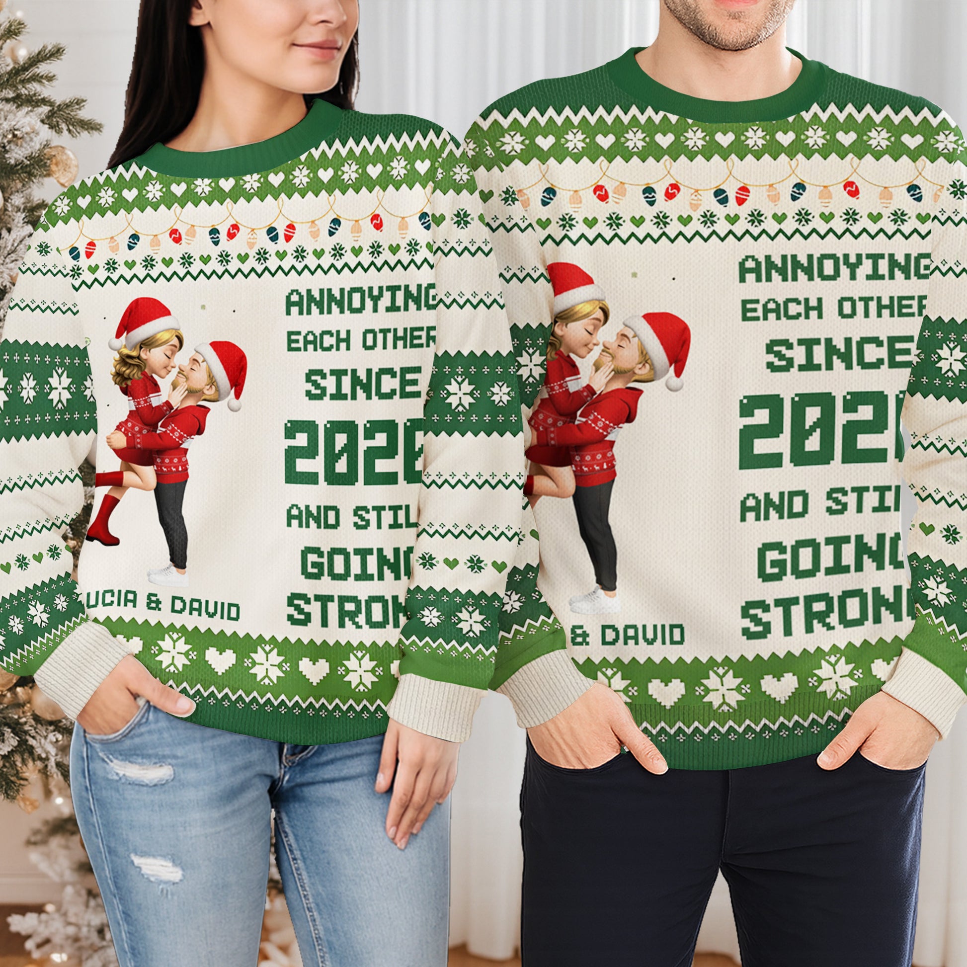 Annoying Each Other Since, Santa Hats, Christmas Patterns