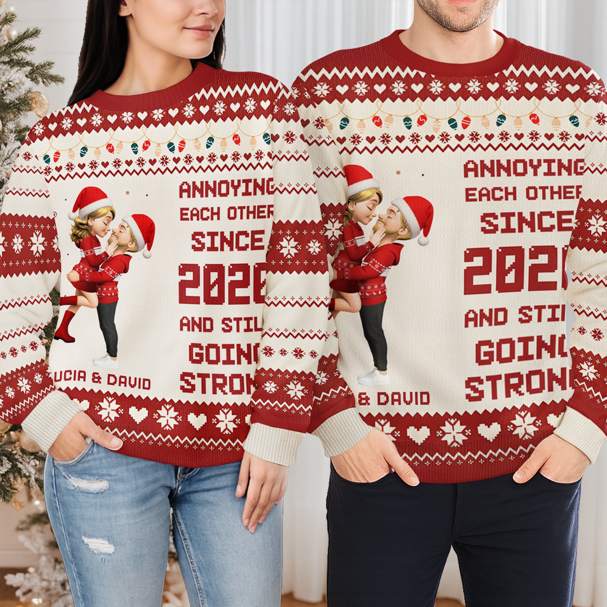 Annoying Each Other Since, Santa Hats, Christmas Patterns