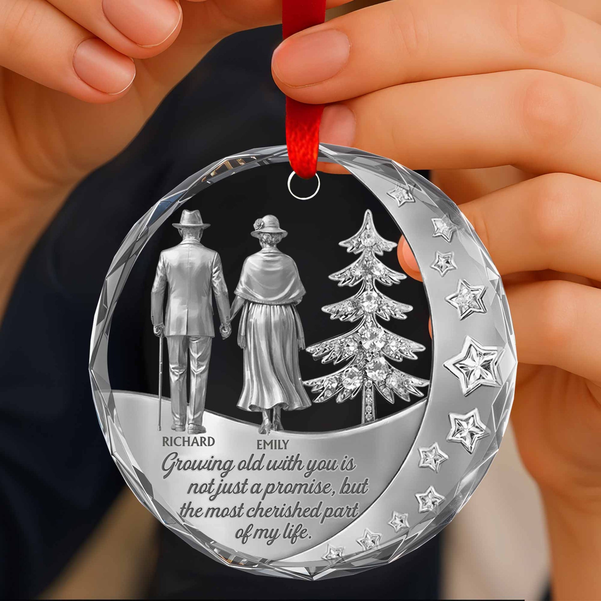 Growing Old With You, Elderly Couple And Christmas Tree