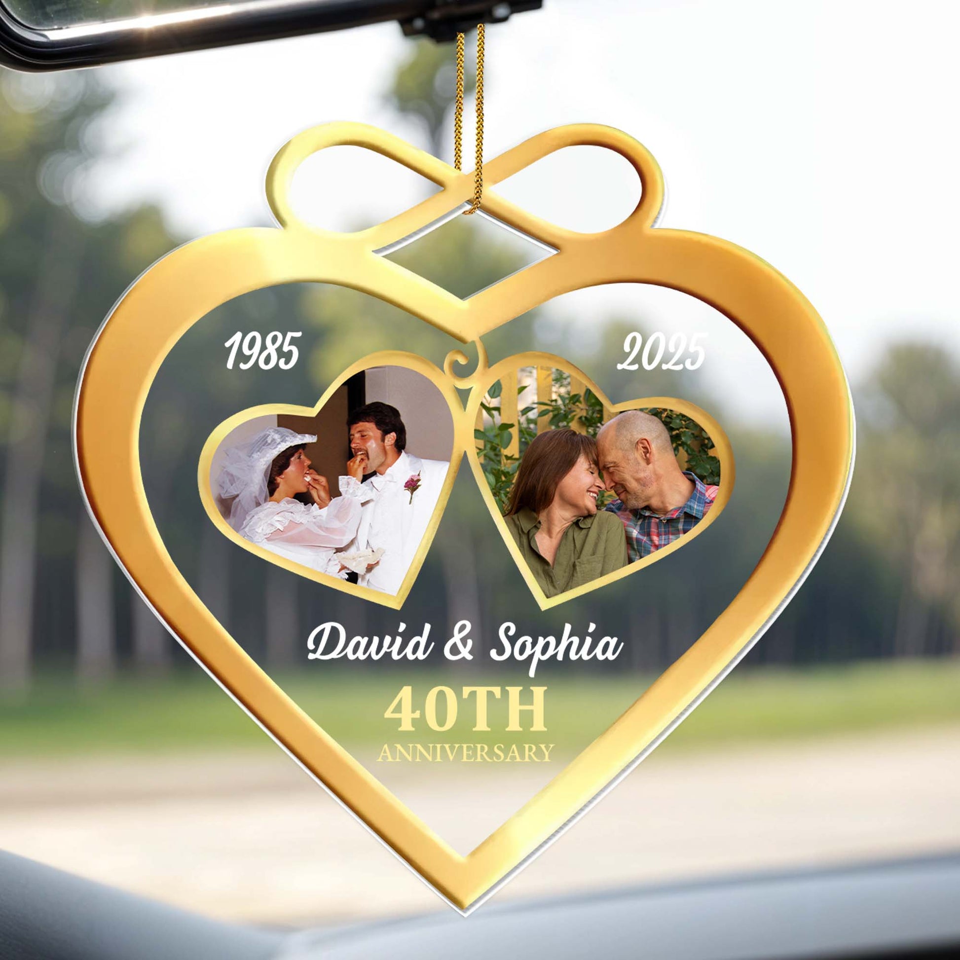 Celebrate Love With Customizable Heart And Infinity Anniversary Ornament