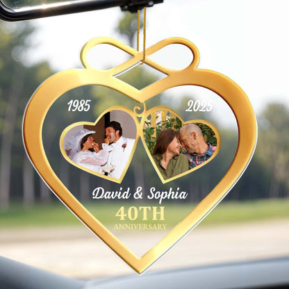 Celebrate Love With Customizable Heart And Infinity Anniversary Ornament