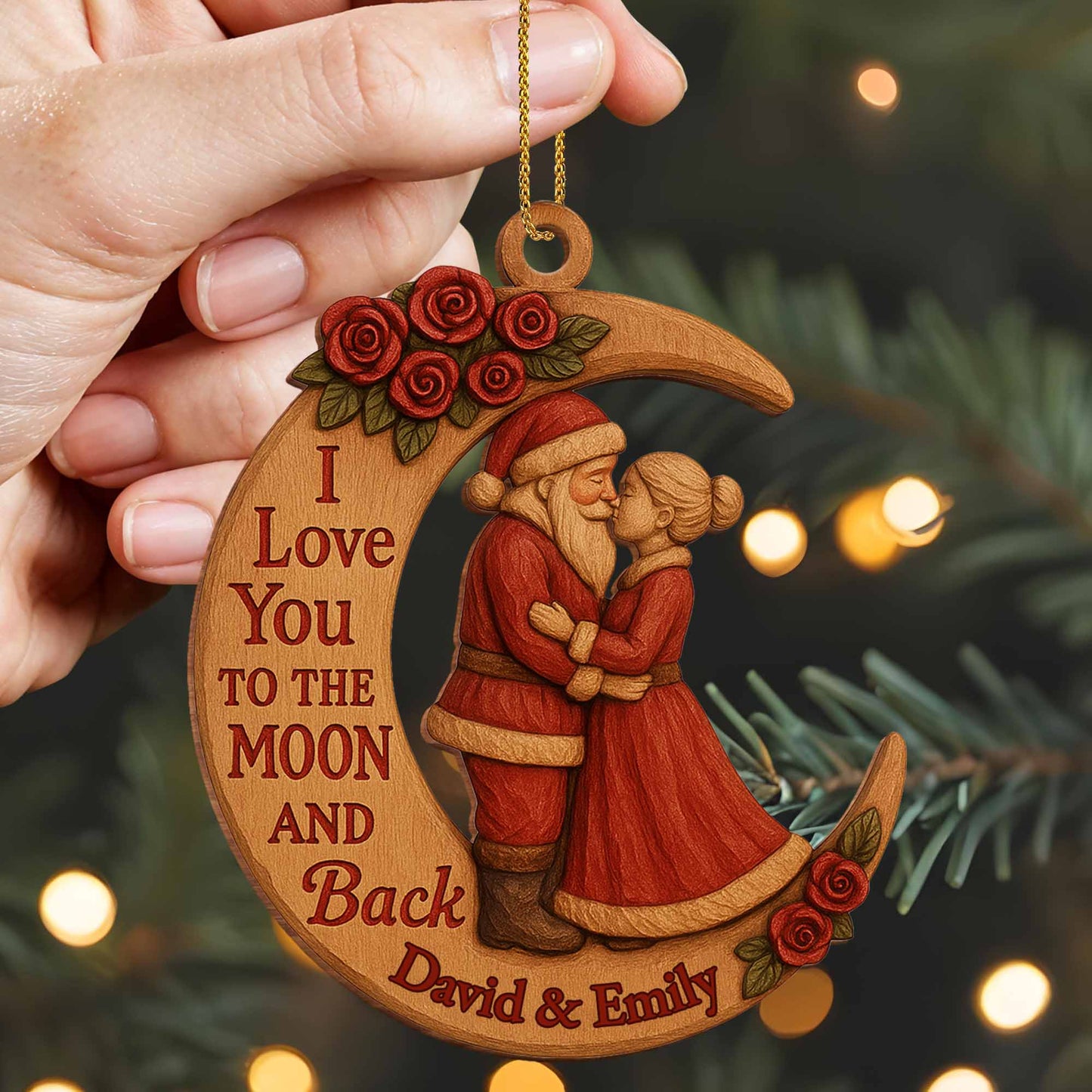 I Love You To The Moon And Back Santa Claus And Roses