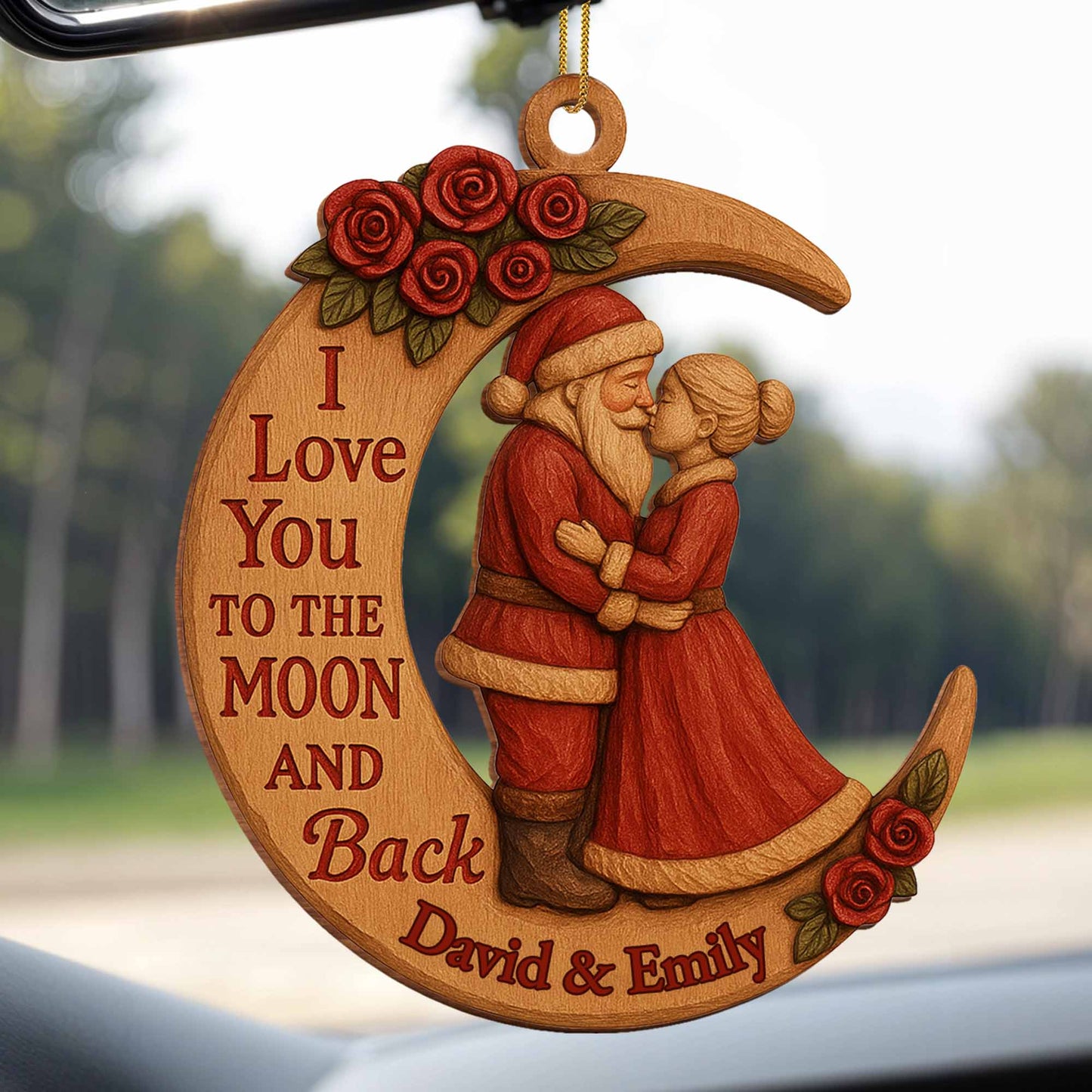 I Love You To The Moon And Back Santa Claus And Roses