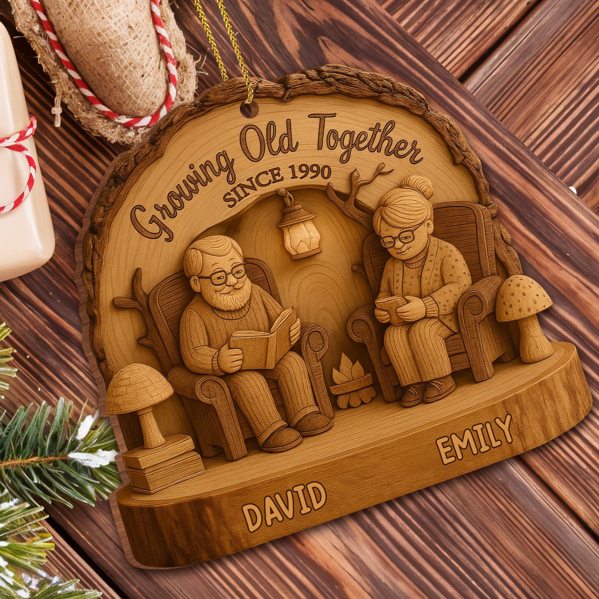 Growing Old Together, Elderly Couple and Nature Details