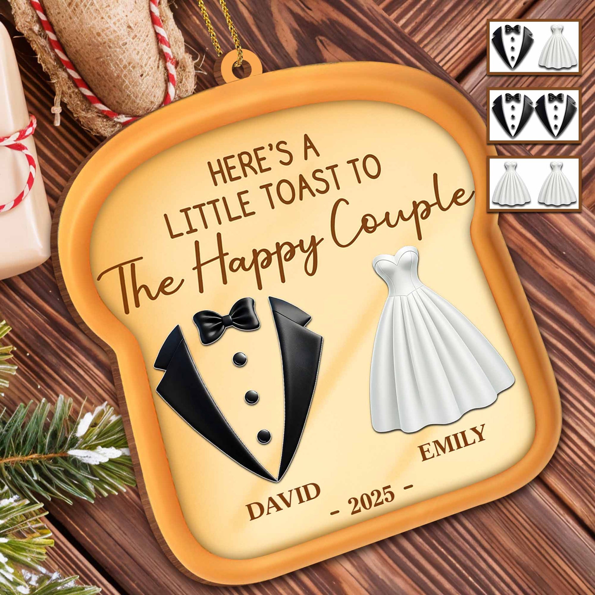 A Little Toast To The Happy Couple, Wedding Dress And Tuxedo