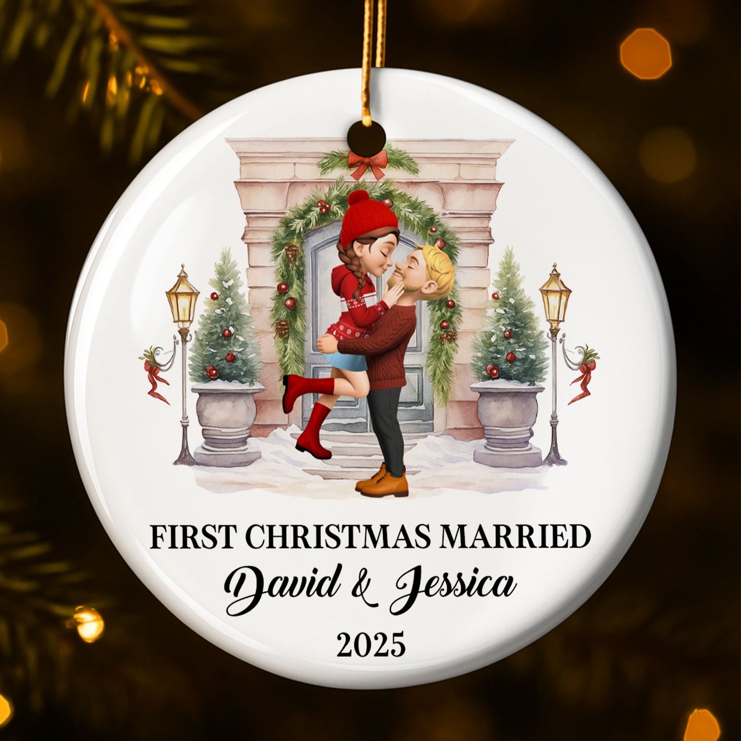 First Christmas Married Celebrate Holiday Love