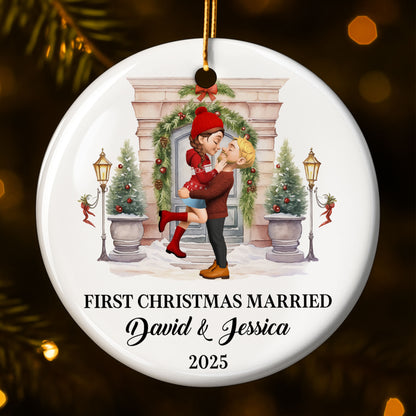 First Christmas Married Celebrate Holiday Love