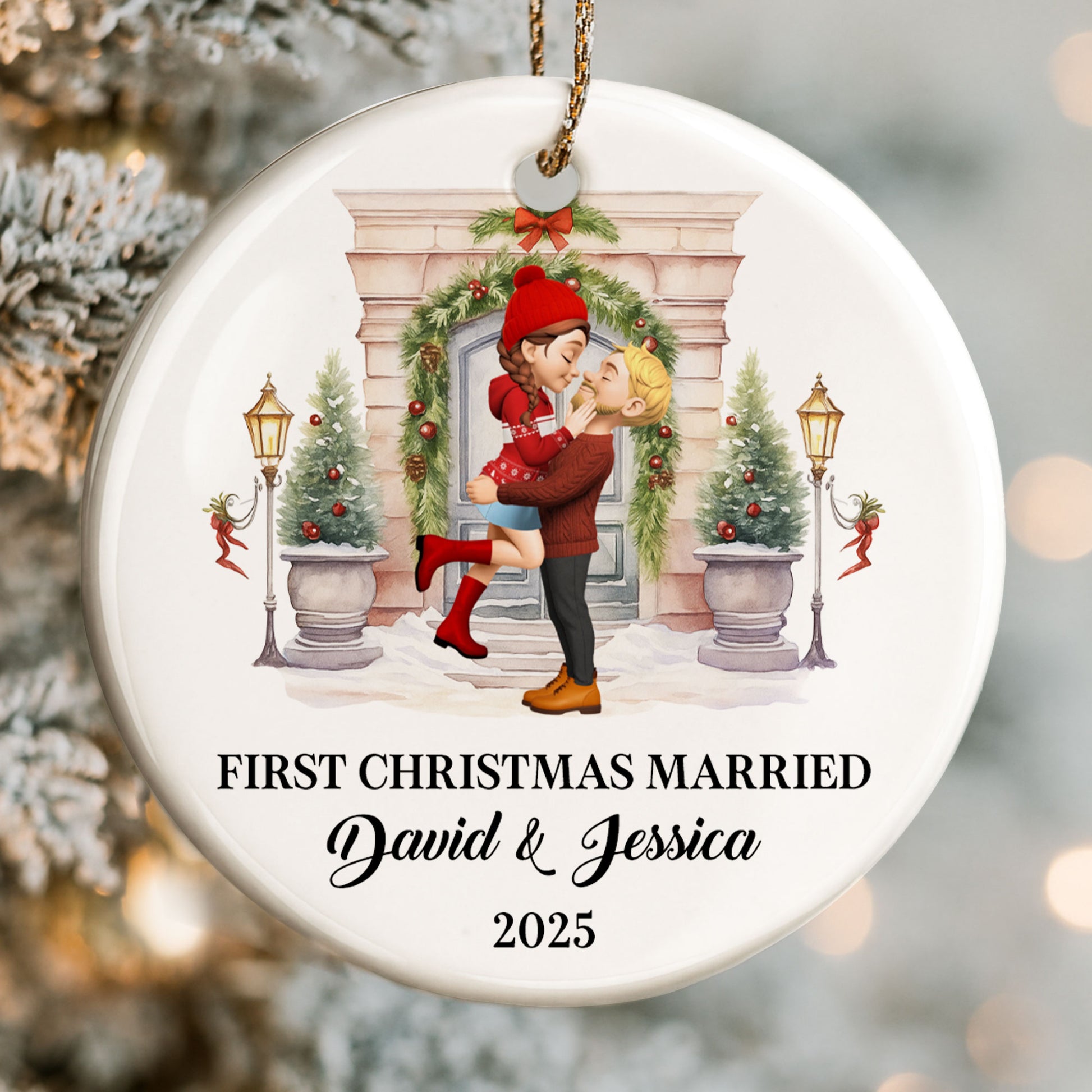 First Christmas Married Celebrate Holiday Love