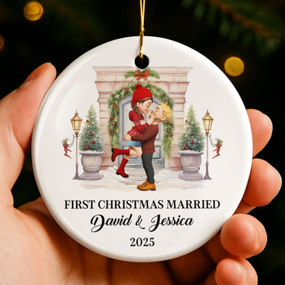 First Christmas Married Celebrate Holiday Love