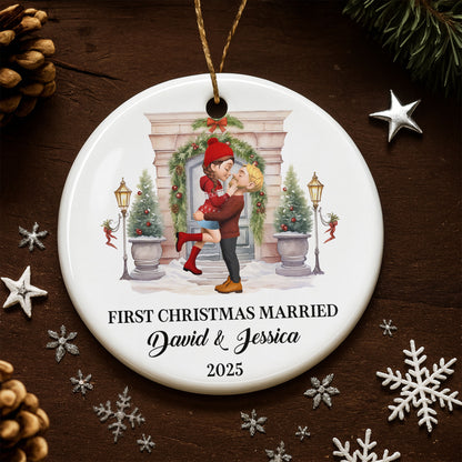 First Christmas Married Celebrate Holiday Love