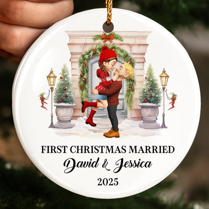 First Christmas Married Celebrate Holiday Love