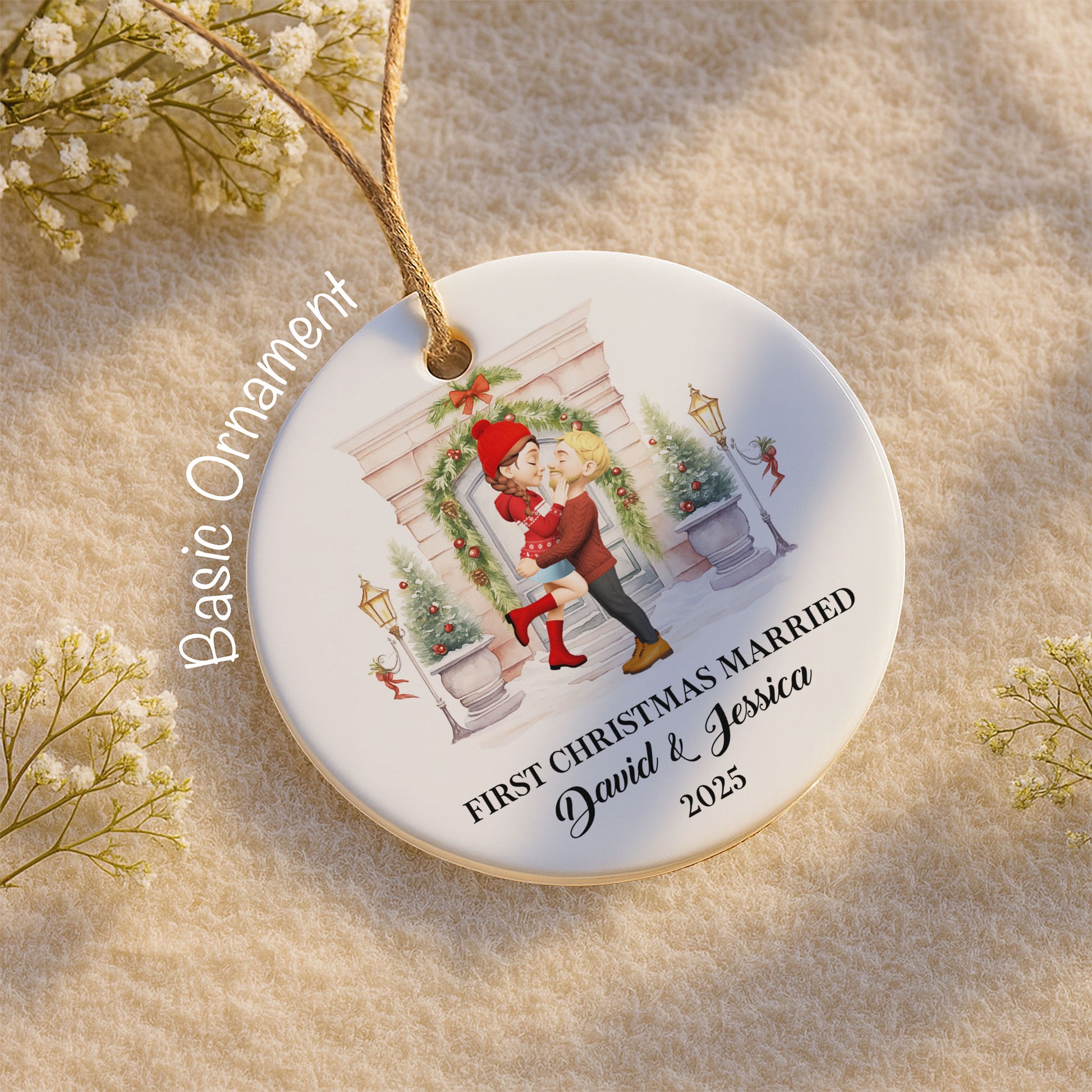 First Christmas Married Celebrate Holiday Love