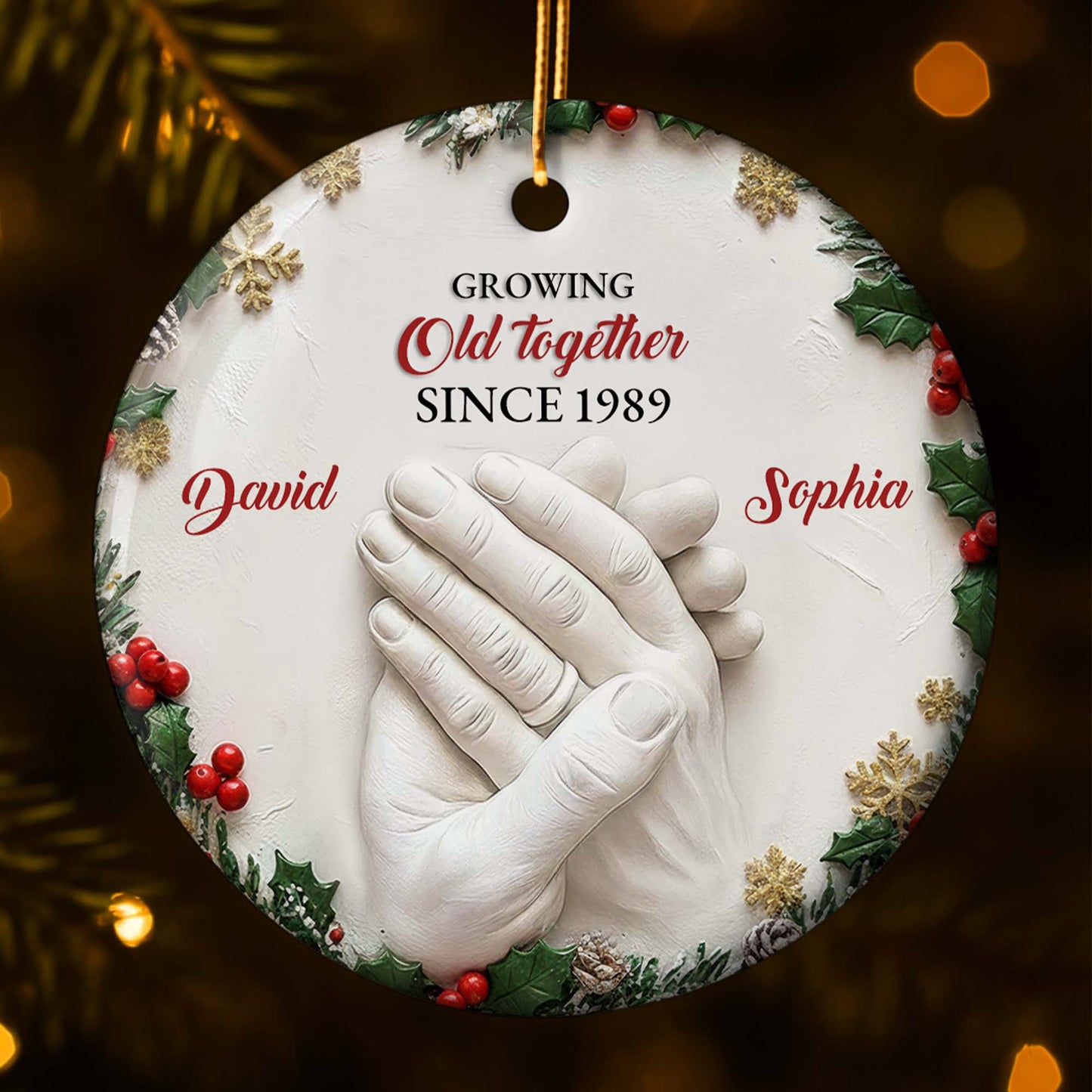 Growing Old Together, Hand Clasp, Holly Berries