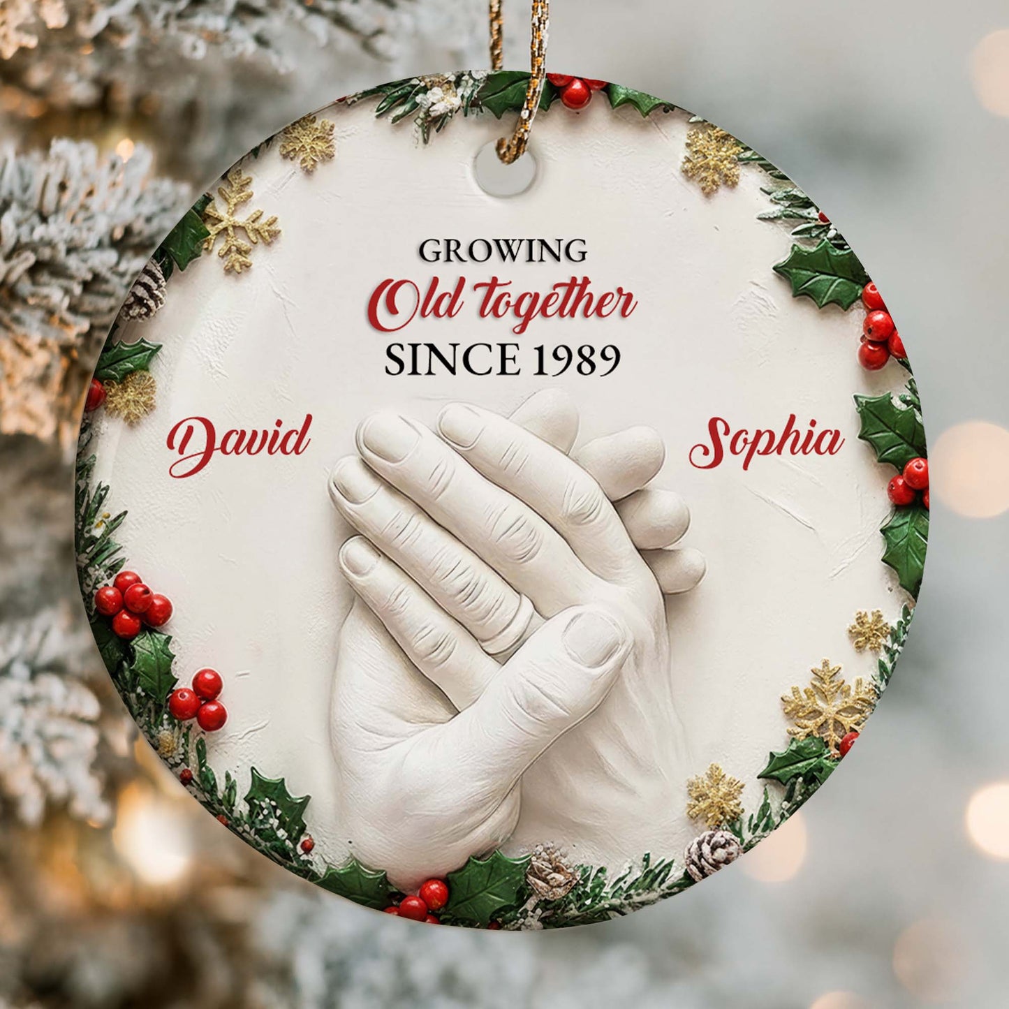 Growing Old Together, Hand Clasp, Holly Berries