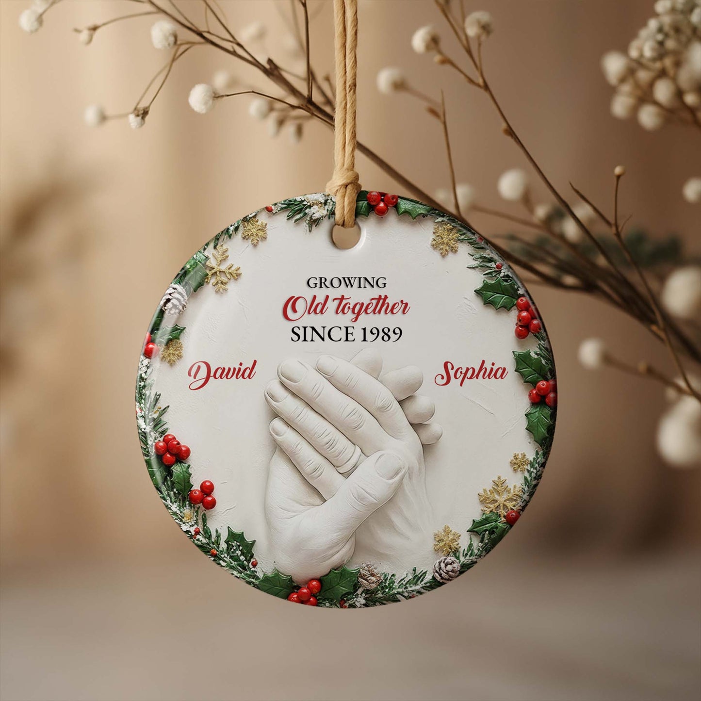 Growing Old Together, Hand Clasp, Holly Berries