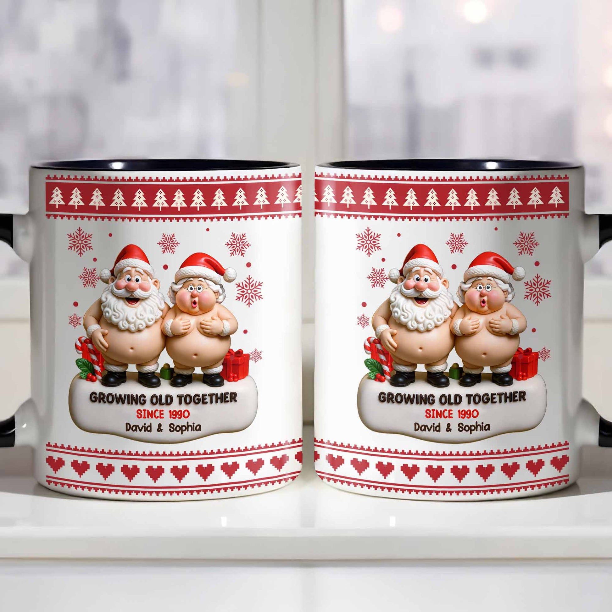 Growing Old Together With Christmas Motifs And Gifts