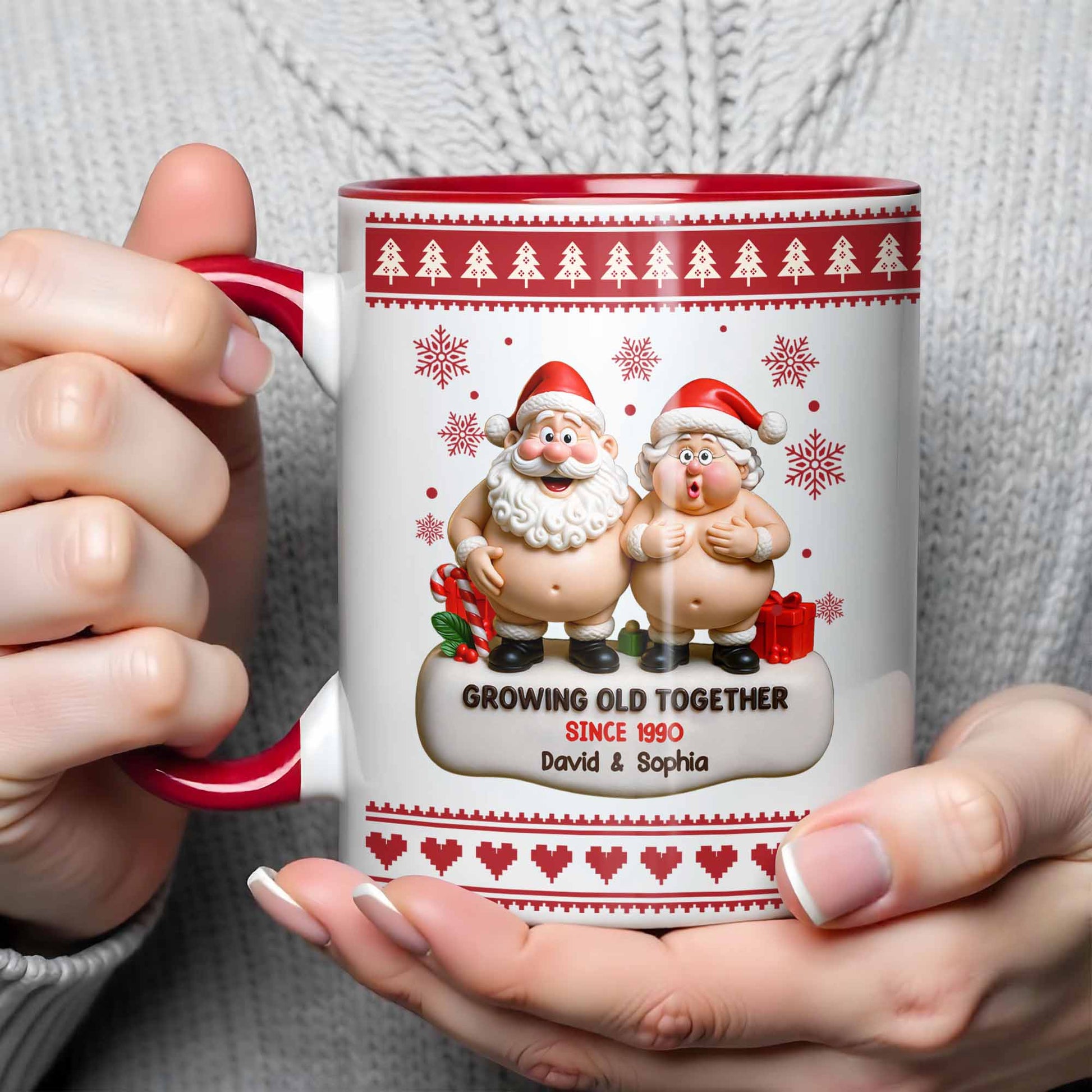 Growing Old Together With Christmas Motifs And Gifts