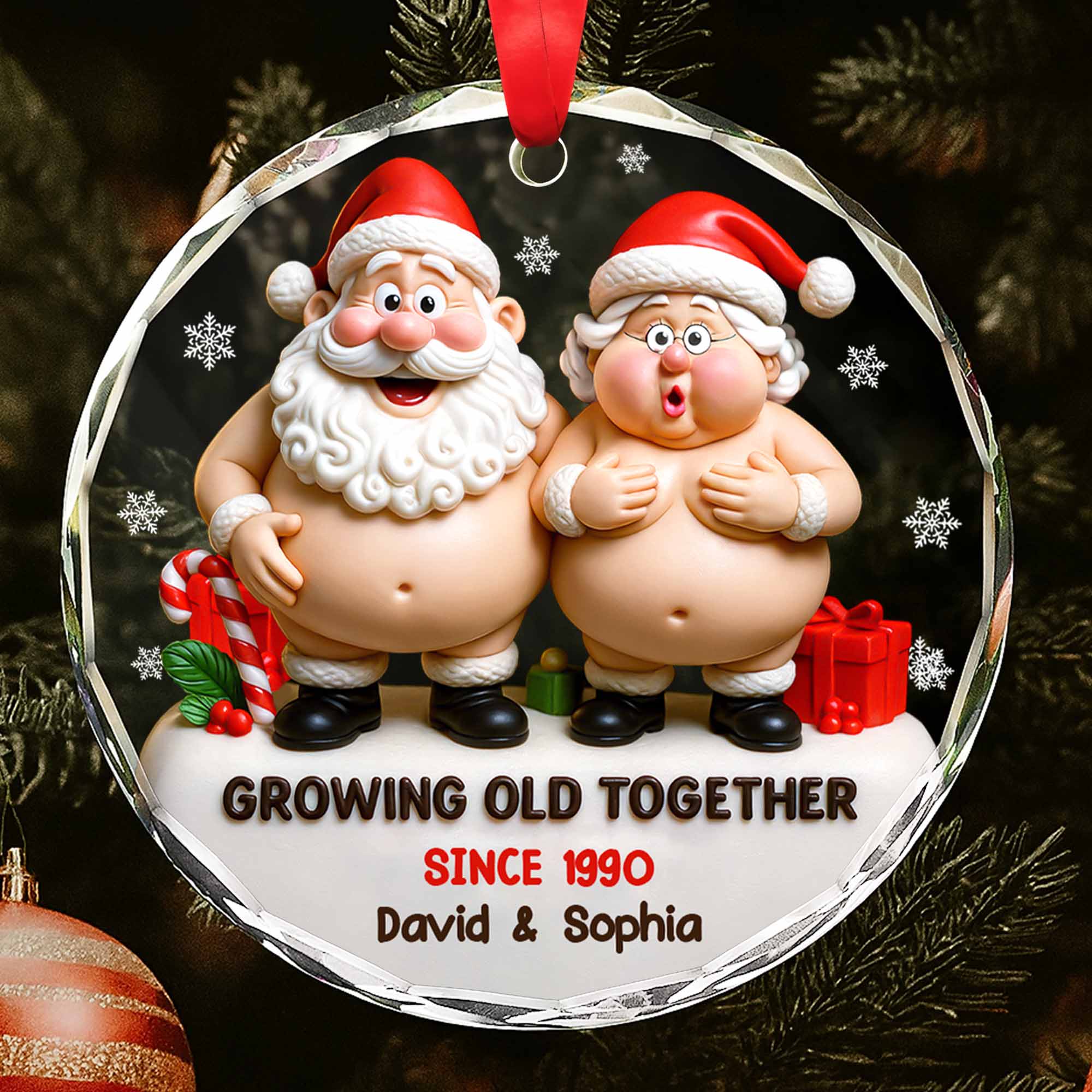 Growing Old Together With Santa Claus Figures, Personalized Custom ...