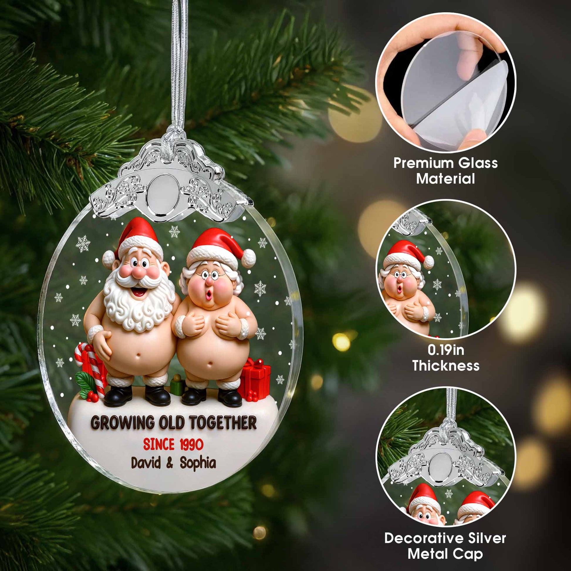 Growing Old Together With Santa Claus And Christmas Gifts