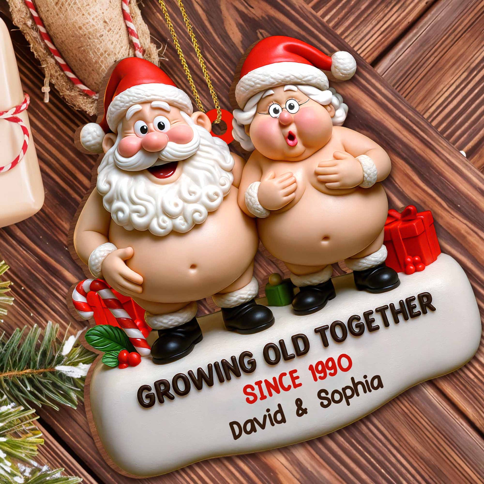Growing Old Together Santa And Mrs. Claus Ornament
