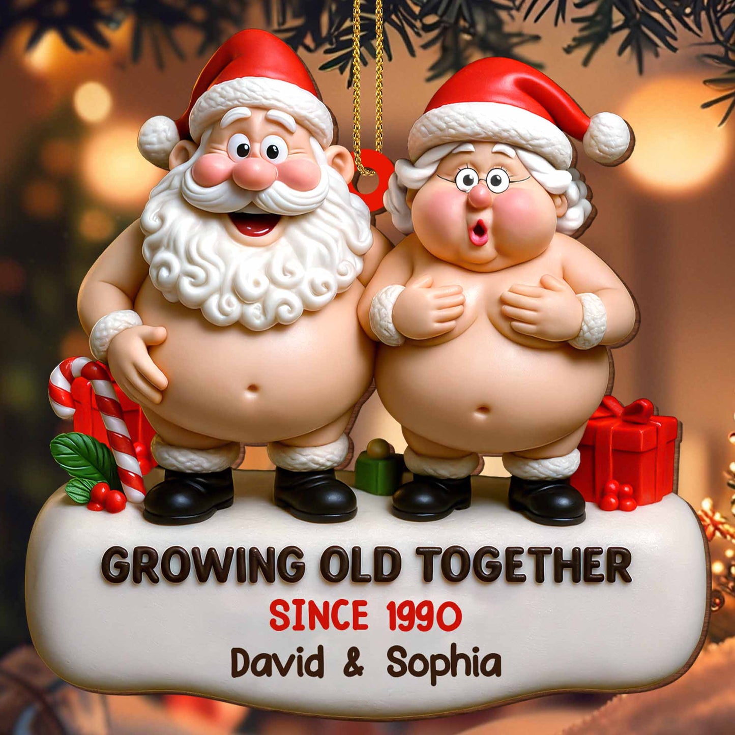 Growing Old Together Santa And Mrs. Claus Ornament