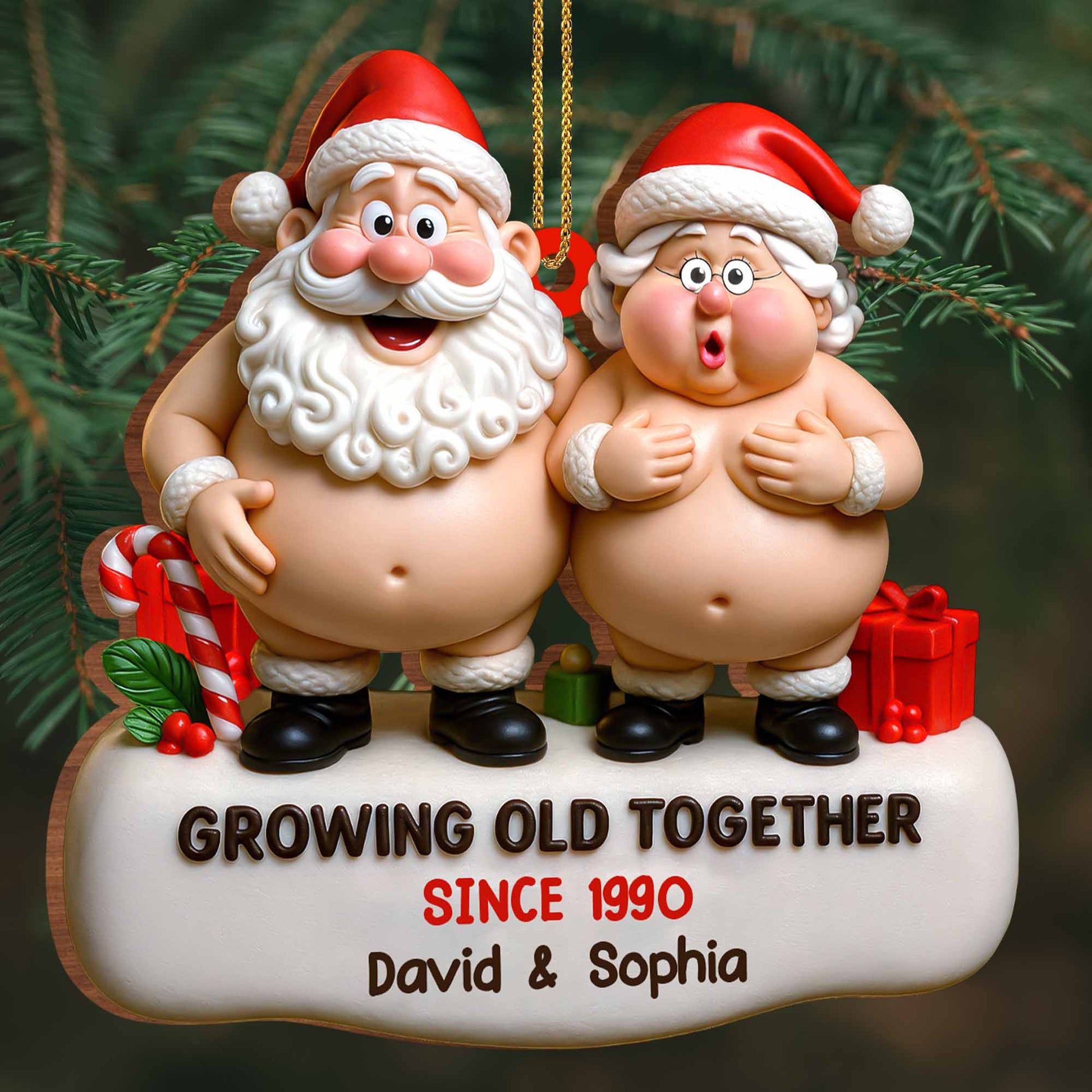 Growing Old Together Santa And Mrs. Claus Ornament