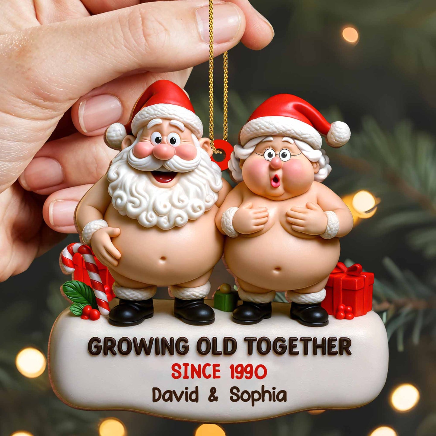 Growing Old Together Santa And Mrs. Claus Ornament