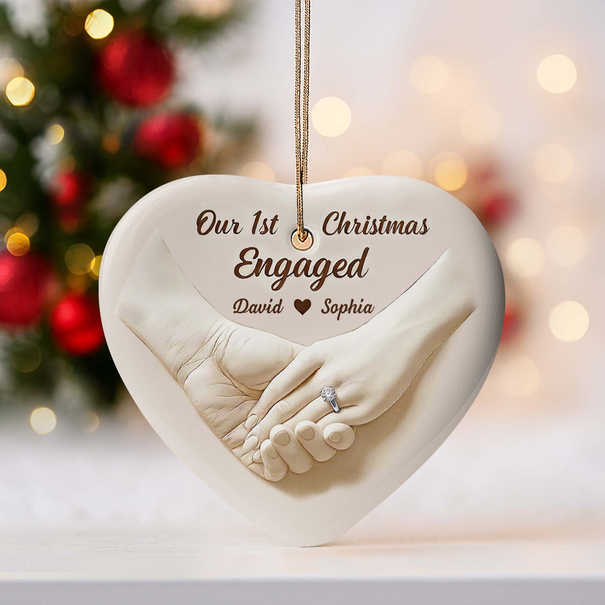 Our 1st Christmas Engaged, Holding Hands And Ring