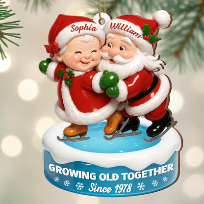 Growing Old Together, Santa Claus Ice Skating Ornament