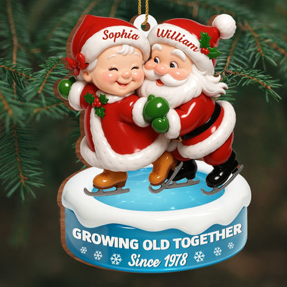 Growing Old Together, Santa Claus Ice Skating Ornament