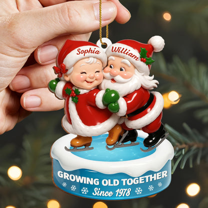 Growing Old Together, Santa Claus Ice Skating Ornament
