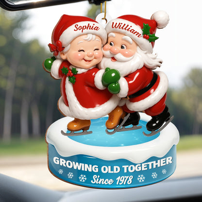 Growing Old Together, Santa Claus Ice Skating Ornament
