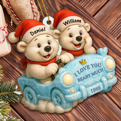 I Love You Beary Much With Teddy Bears in Santa Hats