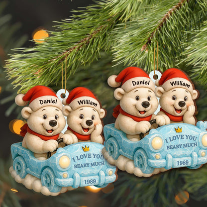 I Love You Beary Much With Teddy Bears in Santa Hats