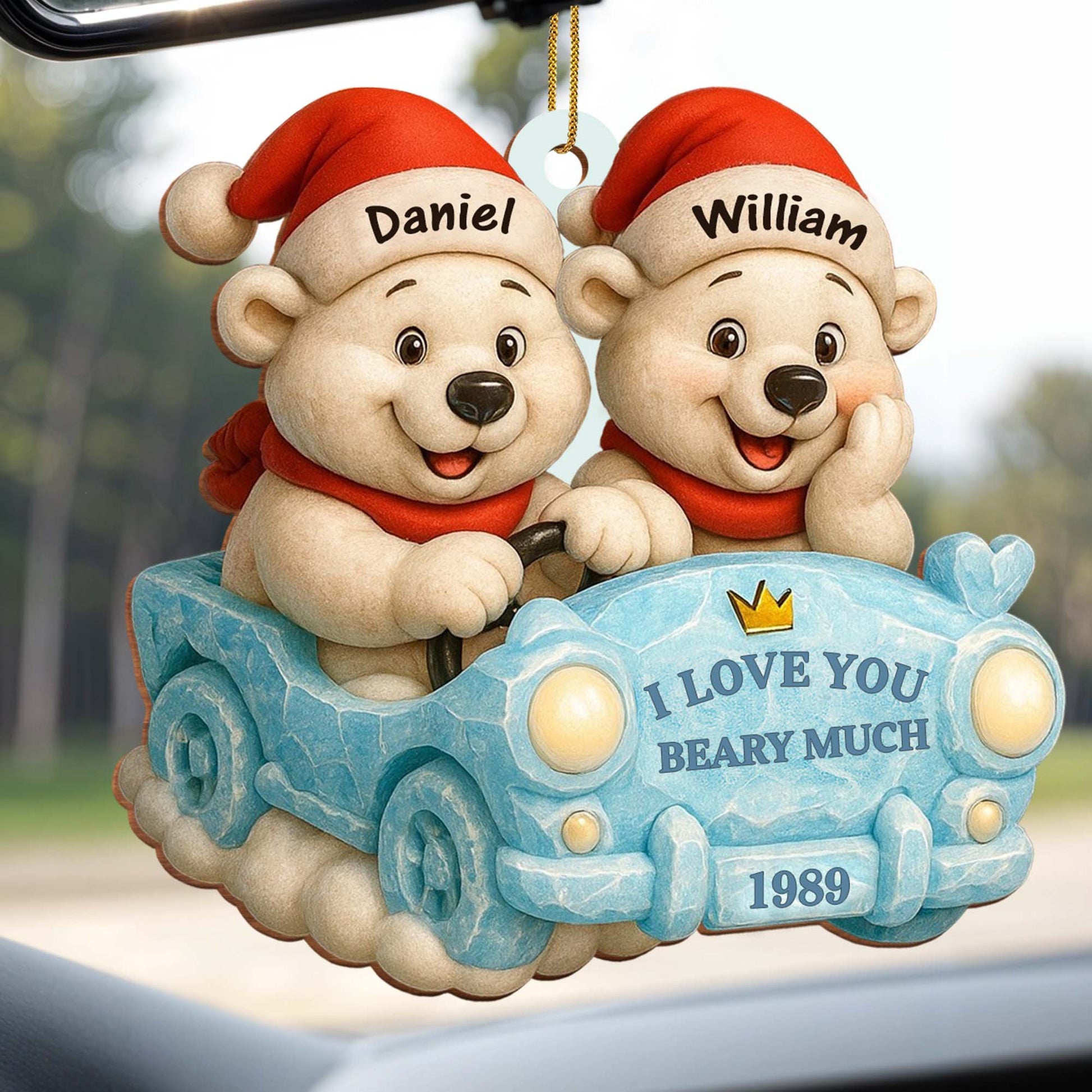 I Love You Beary Much With Teddy Bears in Santa Hats