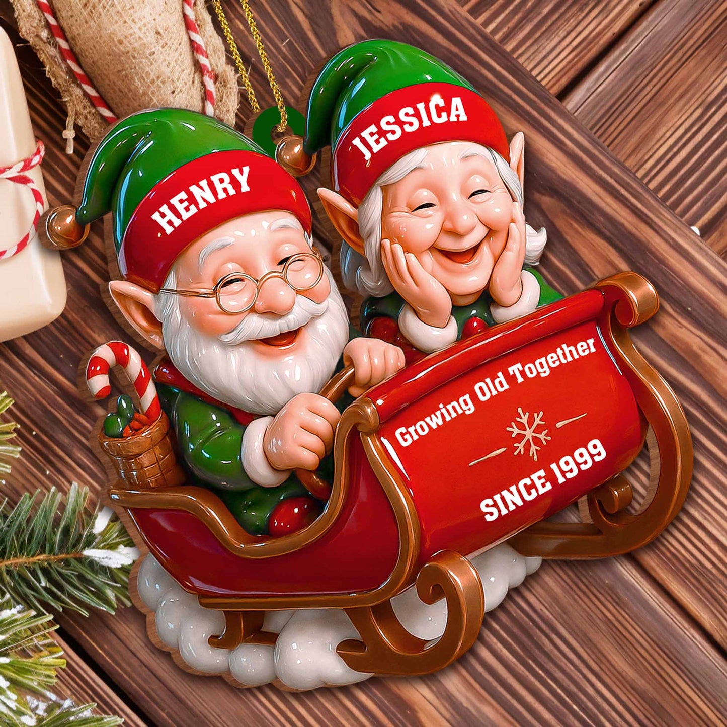 Growing Old Together, Santa And Sleigh