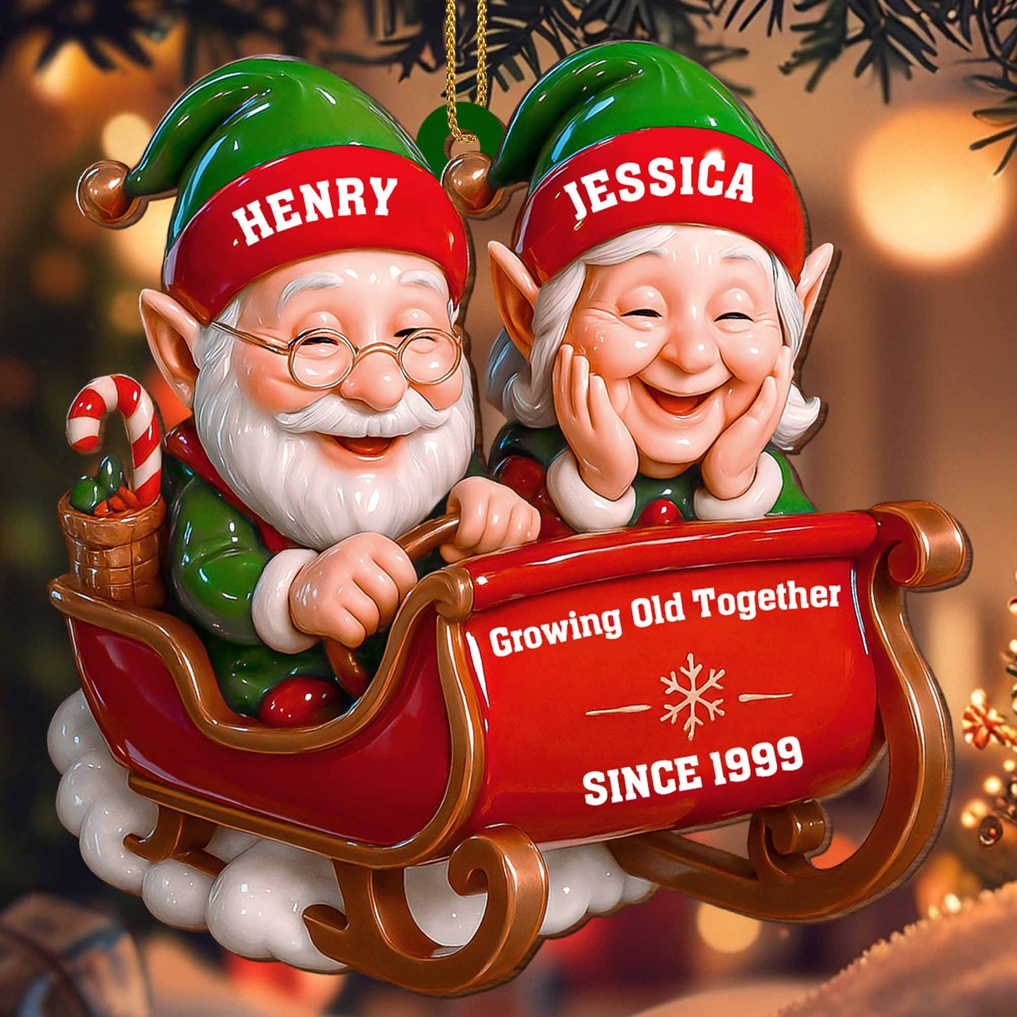 Growing Old Together, Santa And Sleigh