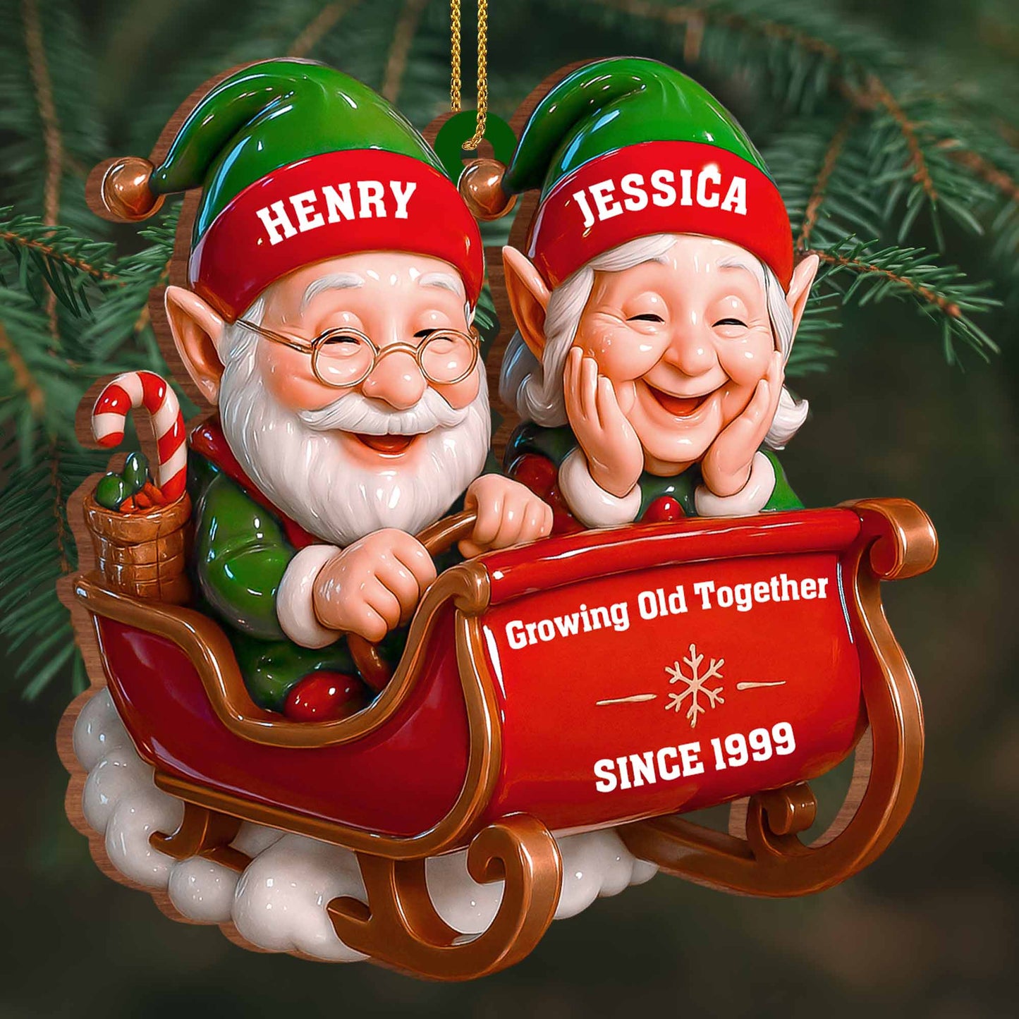 Growing Old Together, Santa And Sleigh