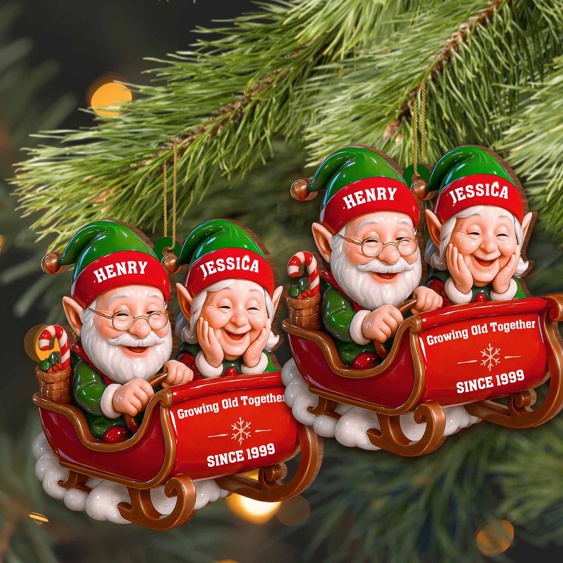 Growing Old Together, Santa And Sleigh