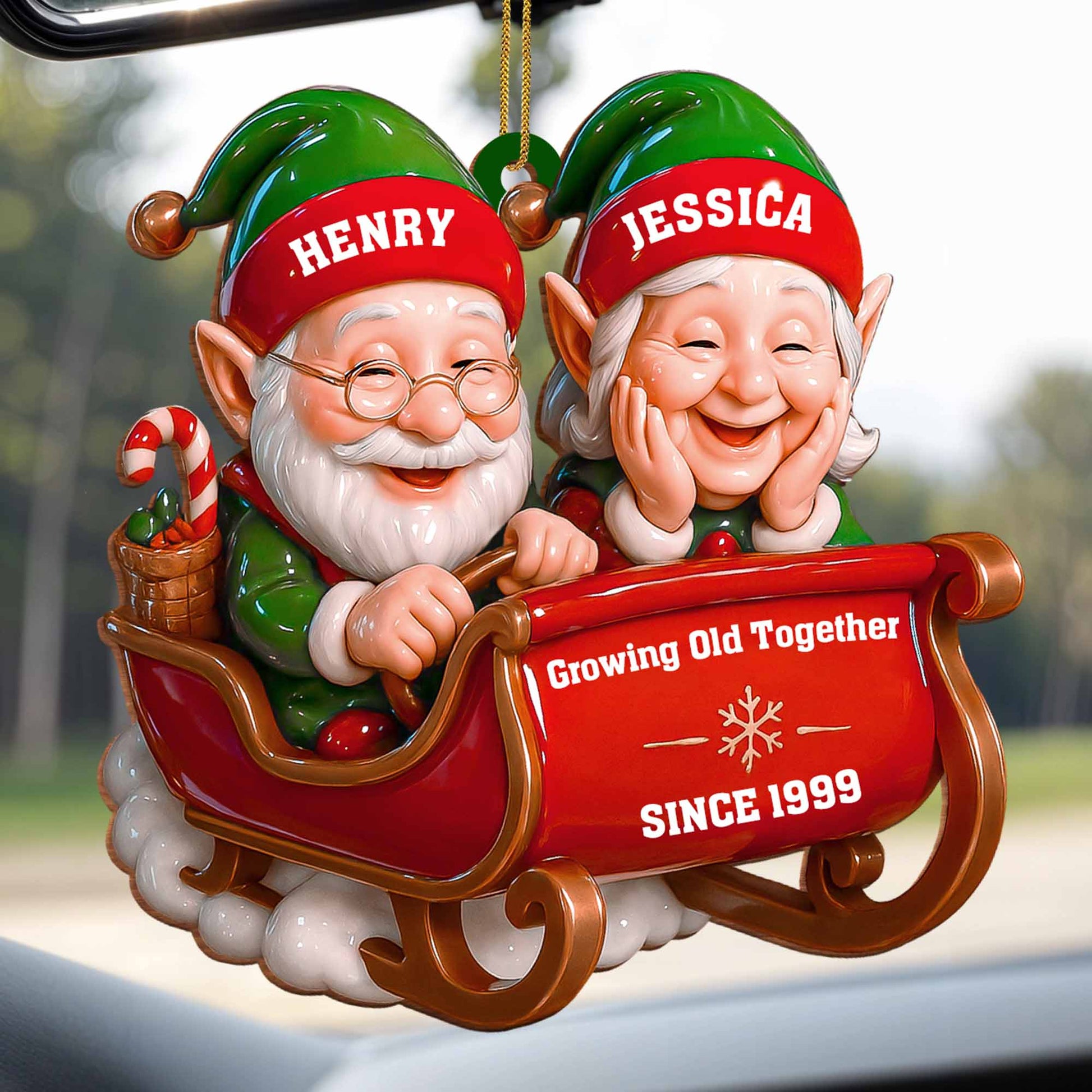 Growing Old Together, Santa And Sleigh