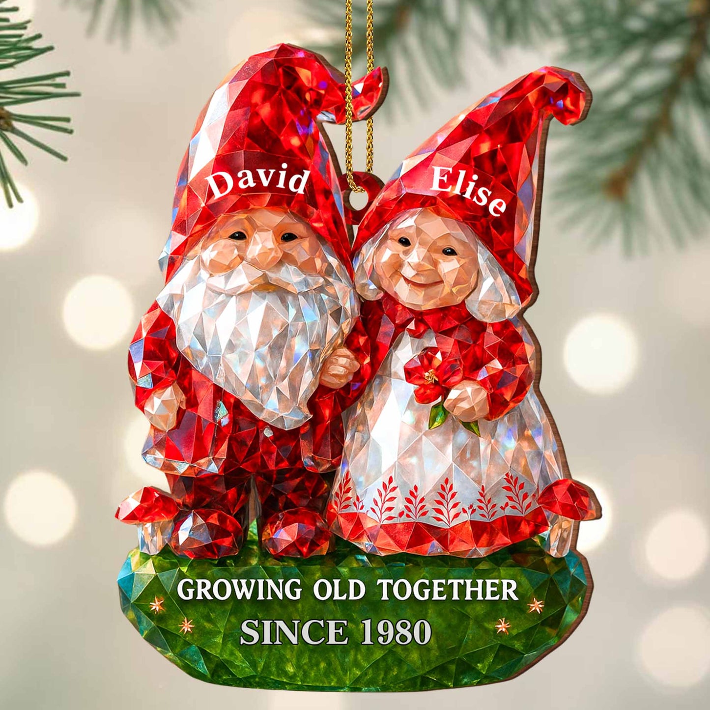 Growing Old Together Santa Hats and Christmas Motif