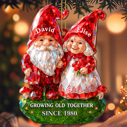 Growing Old Together Santa Hats and Christmas Motif