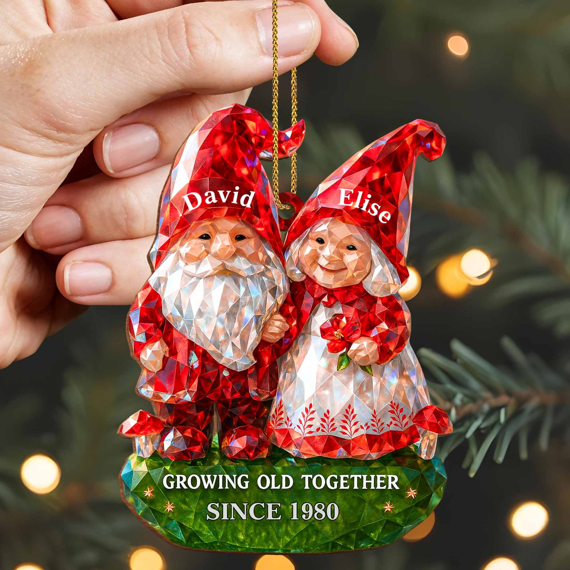 Growing Old Together Santa Hats and Christmas Motif